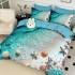 Lenjerie pat dublu, FINET, Imprimeu Digital 5D - Identic cu poza, Cu ELASTIC, 6 piese, Jojo Home, Bleu, Ocean [2]