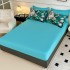 Lenjerie pat dublu, FINET, Imprimeu Digital 5D - Identic cu poza, Cu ELASTIC, 6 piese, Jojo Home, Turquoise, Trandafiri [4]
