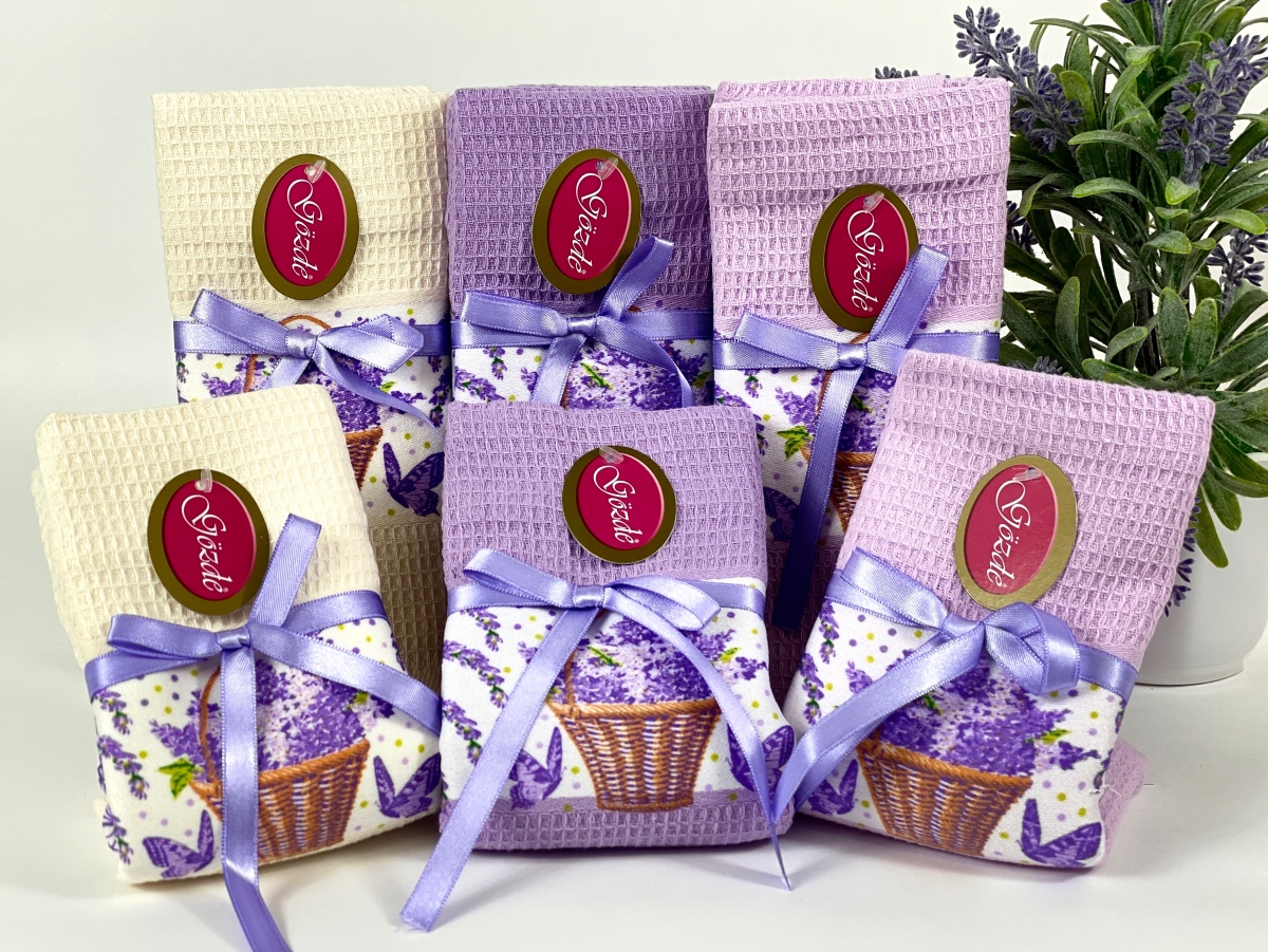 Set de 6 prosoape de Bucatarie din Bumbac 50x70cm Lilac cod PBF4