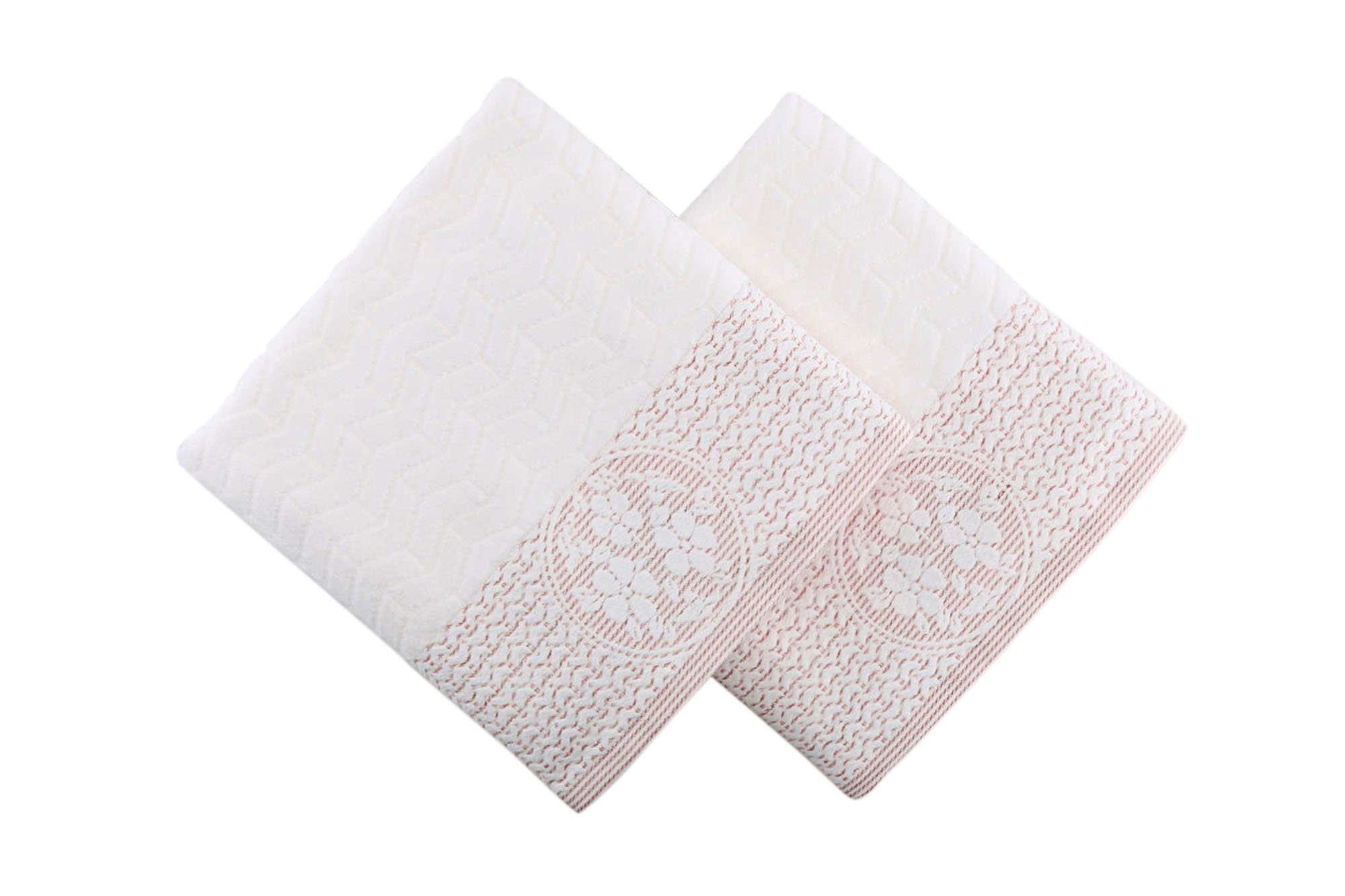 Set 2 prosoape Bahar Majoli 50x90cm Armada White Dusty Rose