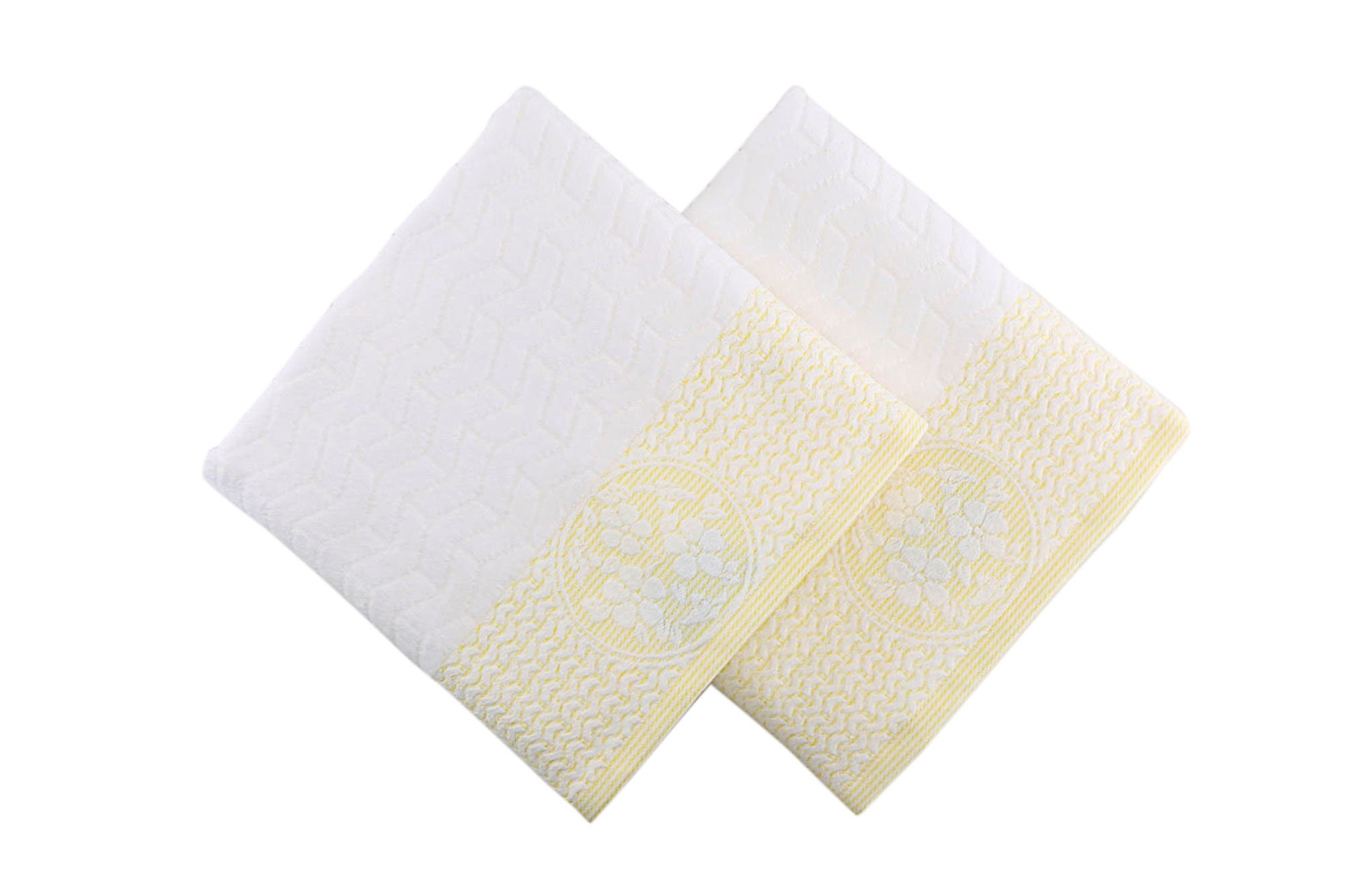 Set 2 prosoape Bahar Majoli 50x90cm Armada White Yellow