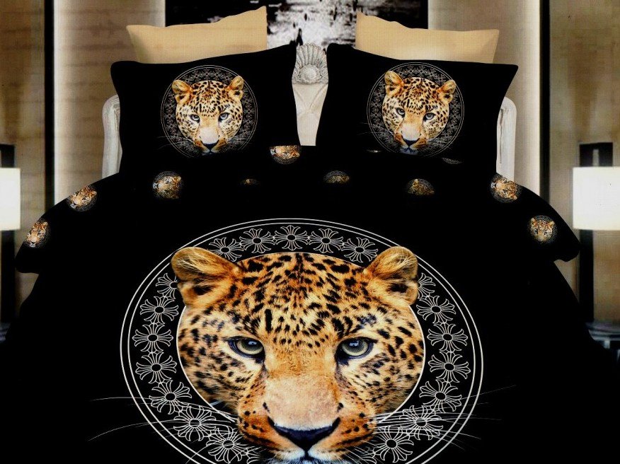 Lenjerie de pat dublu 3d digital print ralex pucioasa tiger
