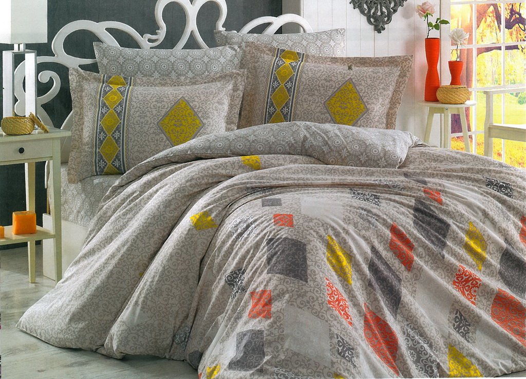 Lenjerie de pat king hobby home bumbac 100% poplin rapsody cream
